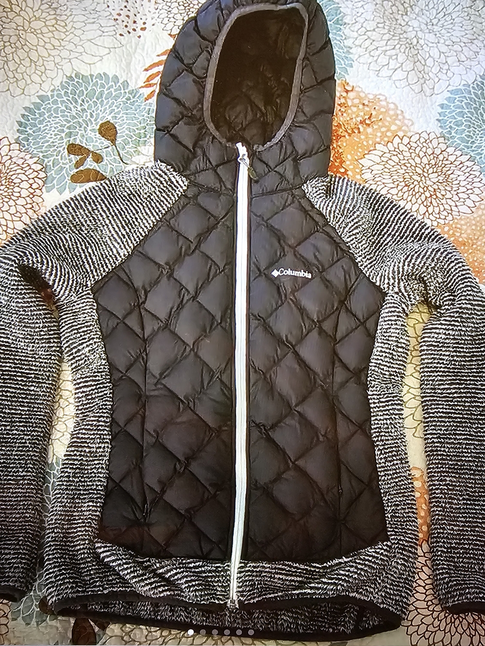 Columbia Women’s Techy Hybrid Quilted Puffer Fleece Jacket Size Small EUC